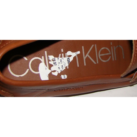 CALVIN KLEIN MAGNUS MENS TAN LEATHER DRIVING LOAFERS SHOES SIZE 12     DB2 main image 10